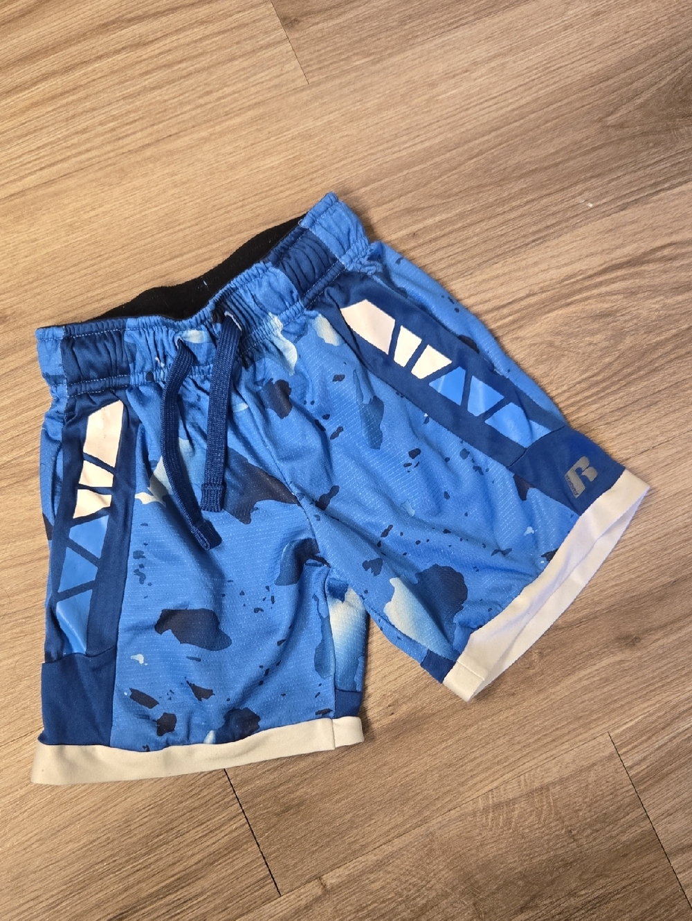 Russell Athletic Blue Splash Print Boys' Athletic Shorts